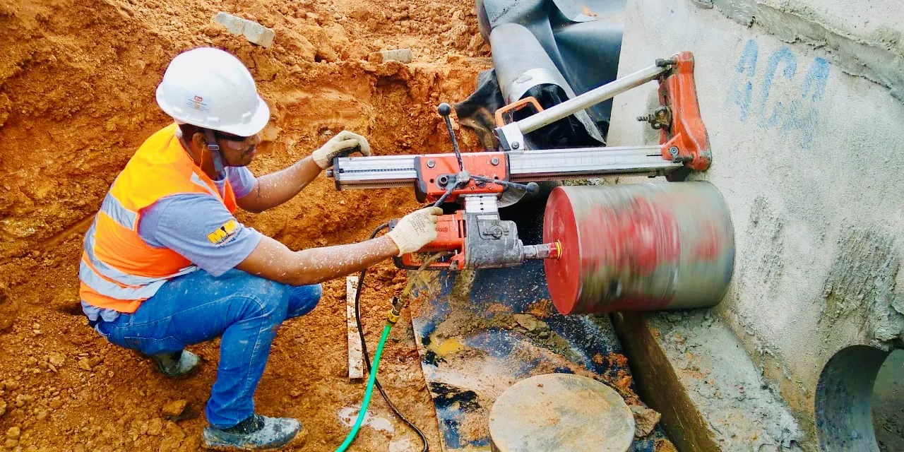 Serviço de furos em concreto