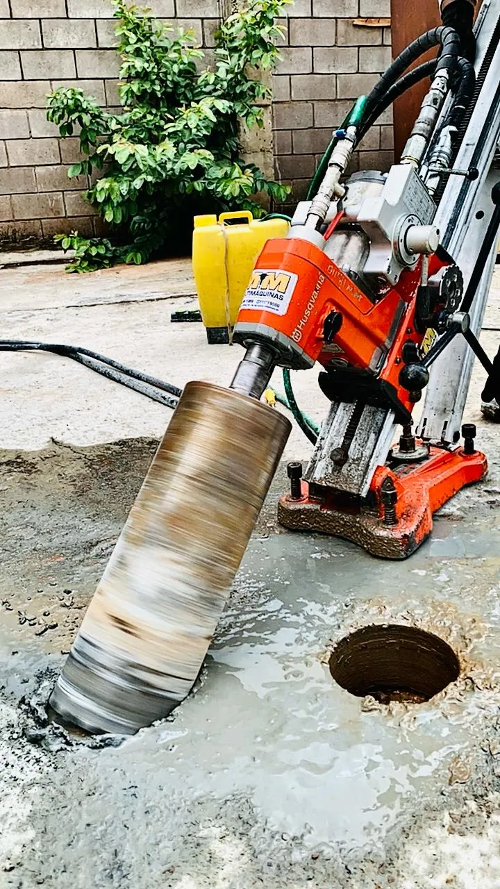 Perfuração diamantada em concreto